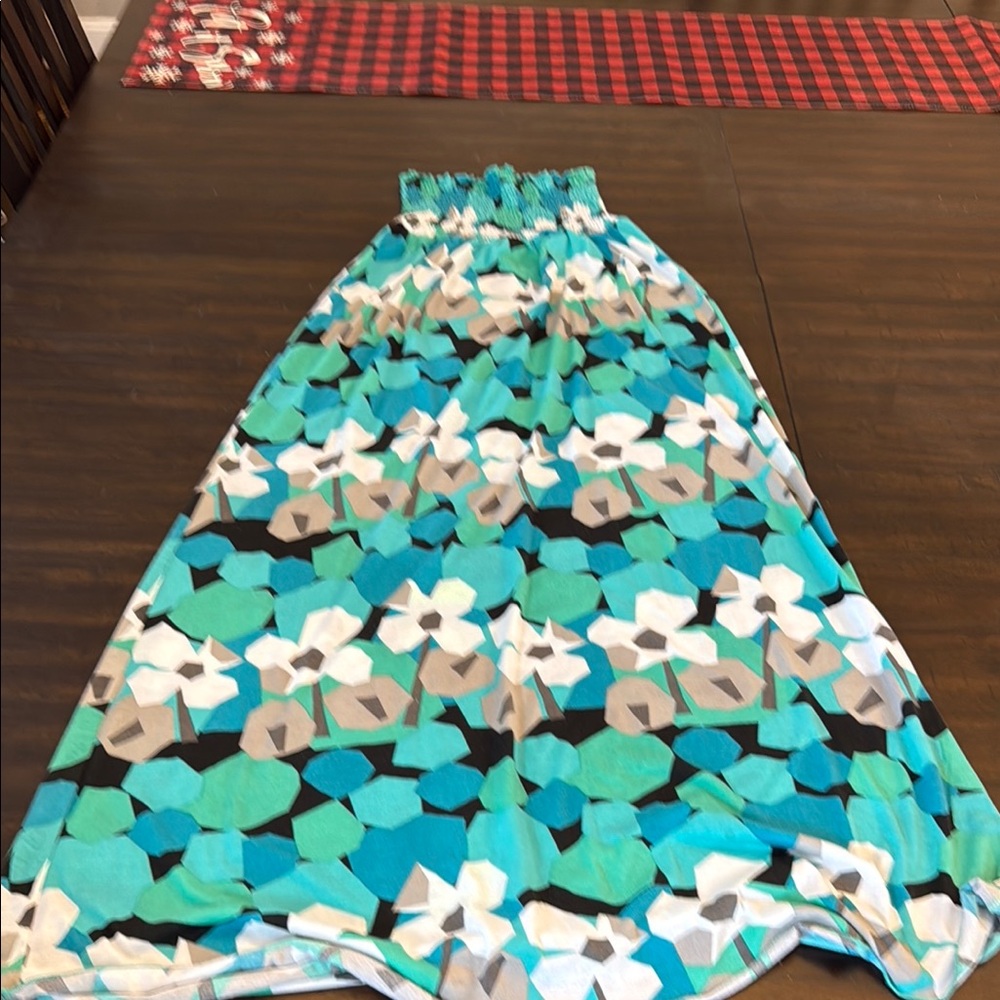 Floral Blue Maxi Skirt